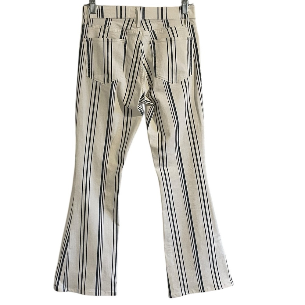 Frame‎ Le High Flare Jeans Women’s Size 26 High Rise Birkin Stripe White Blue - Picture 4 of 11